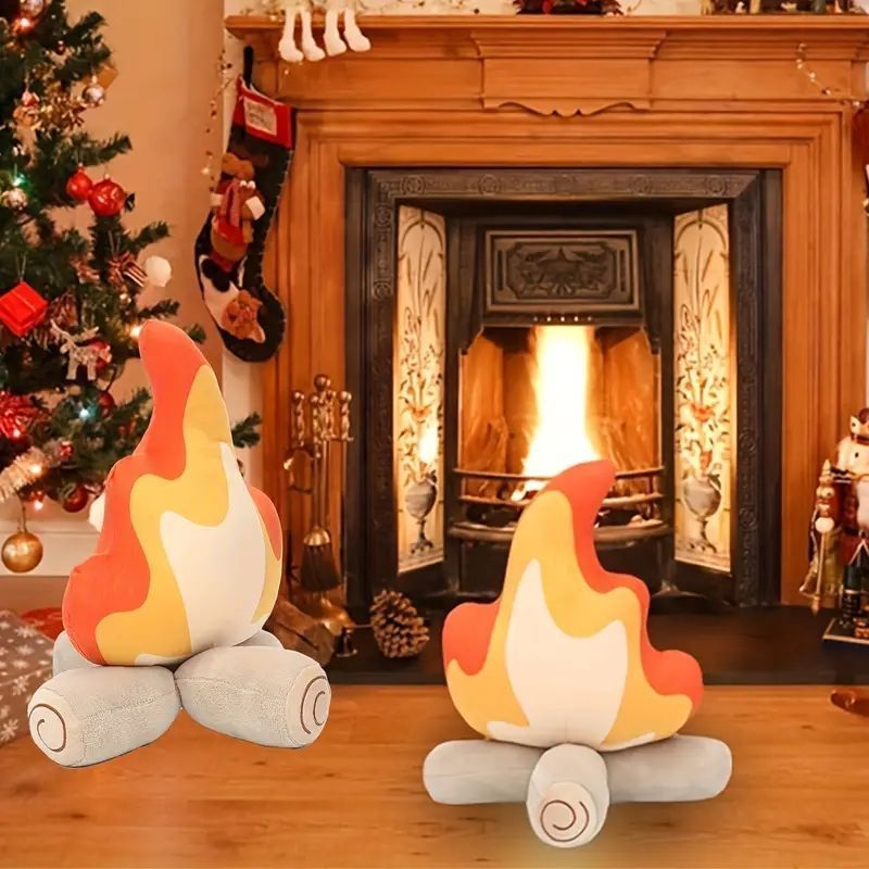 【11.8インチ焚き火ぬいぐるみ】柔らかいポリエステル製 楽しいキャンプ装飾 クリスマスギフトに最適