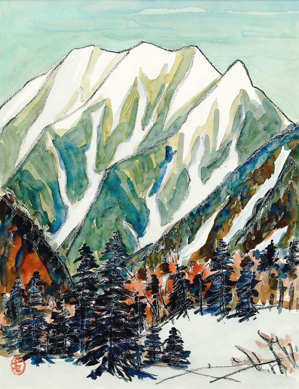 坂本直行　水彩画　ヒマラヤ風景 坂本直行 「大雪山」 水彩画 絵画の通販 by 北海道画廊｜ラクマ
