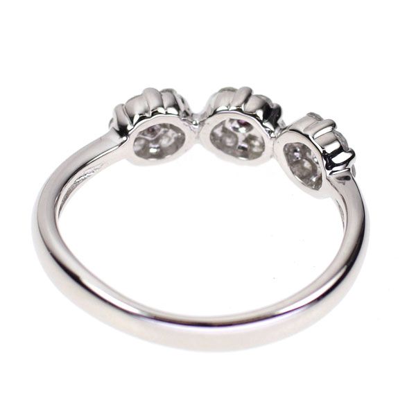 K14WG トリートパープル レス ダイヤモンド リング 0.28ct フラワー