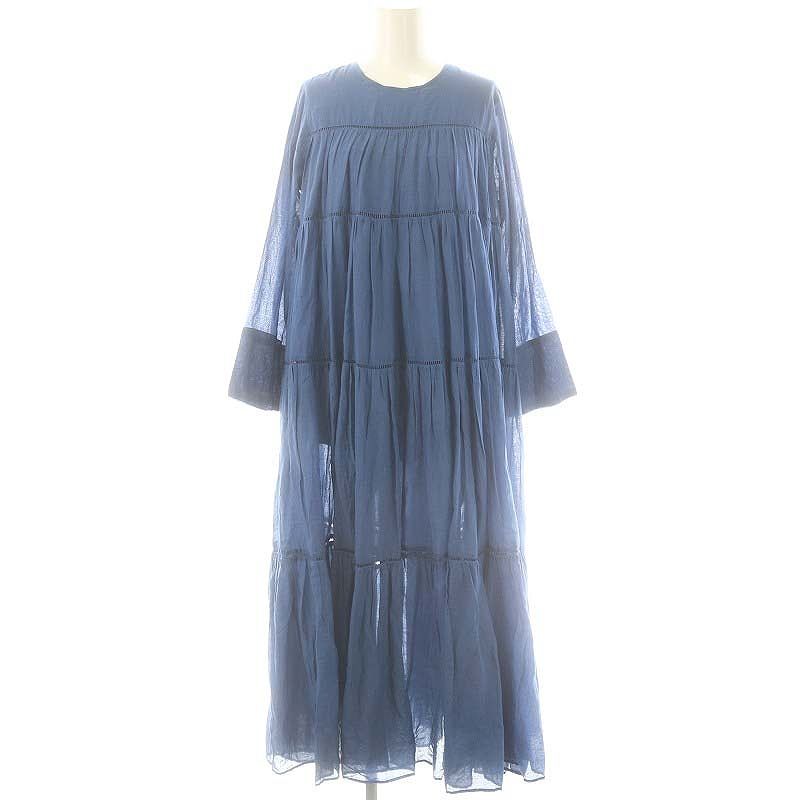 ヌキテパ NE QUITTEZ PAS! Cotton Voile Tiered Maxi Dress ワンピース ロング ブルー |DO OS SH