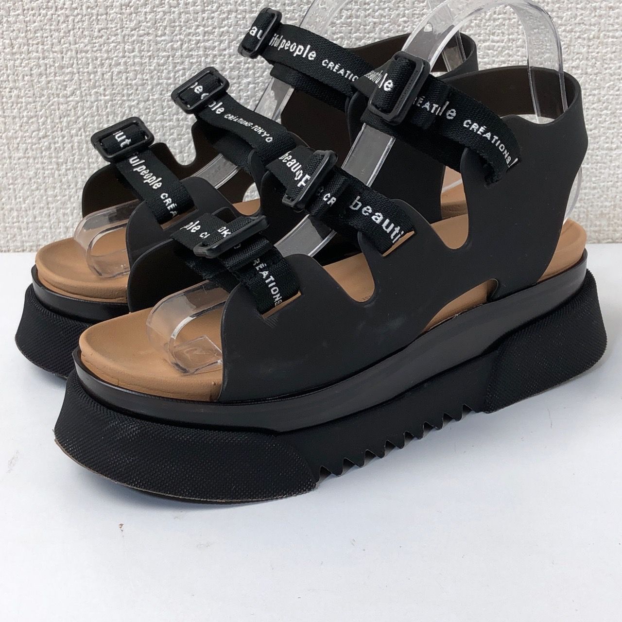 美品　ビューティフルピープル × ユナイテッドトーキョー (3) 厚底サンダル ユナイテッド トウキョウ×ビューティフルピープル“透け感”半透明