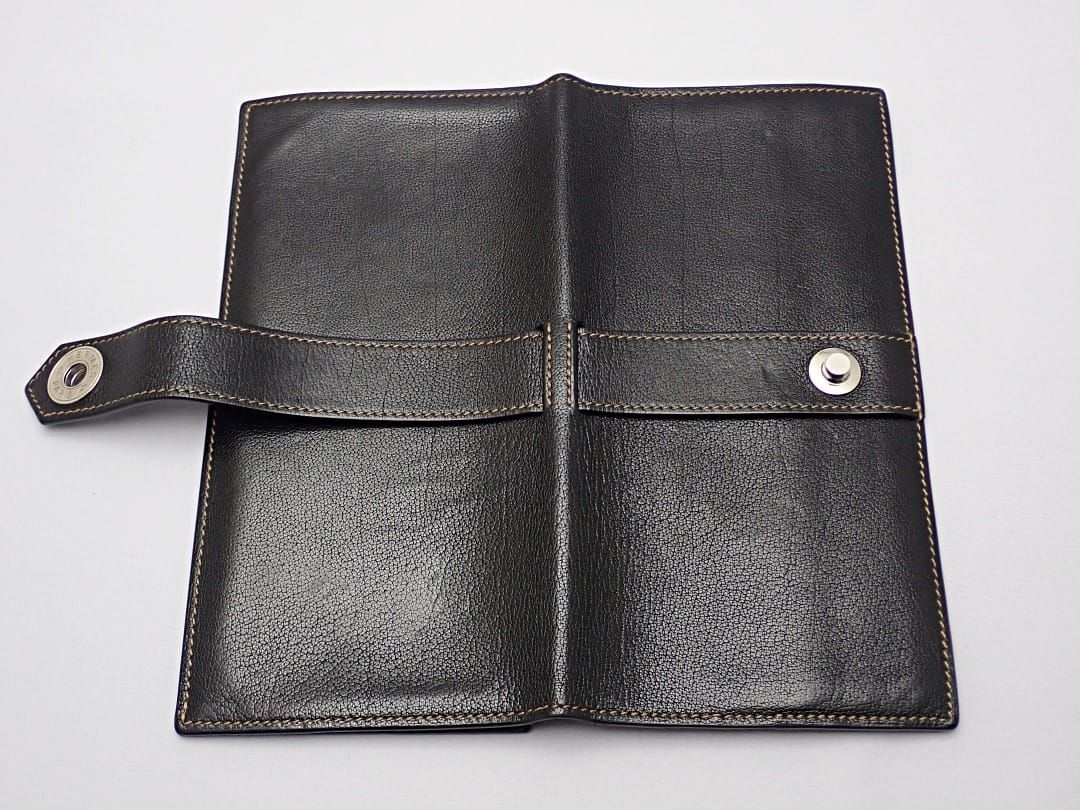 HERMES エルメス デミトリー レザー 二つ折長札入 財布 ブラック L刻印 