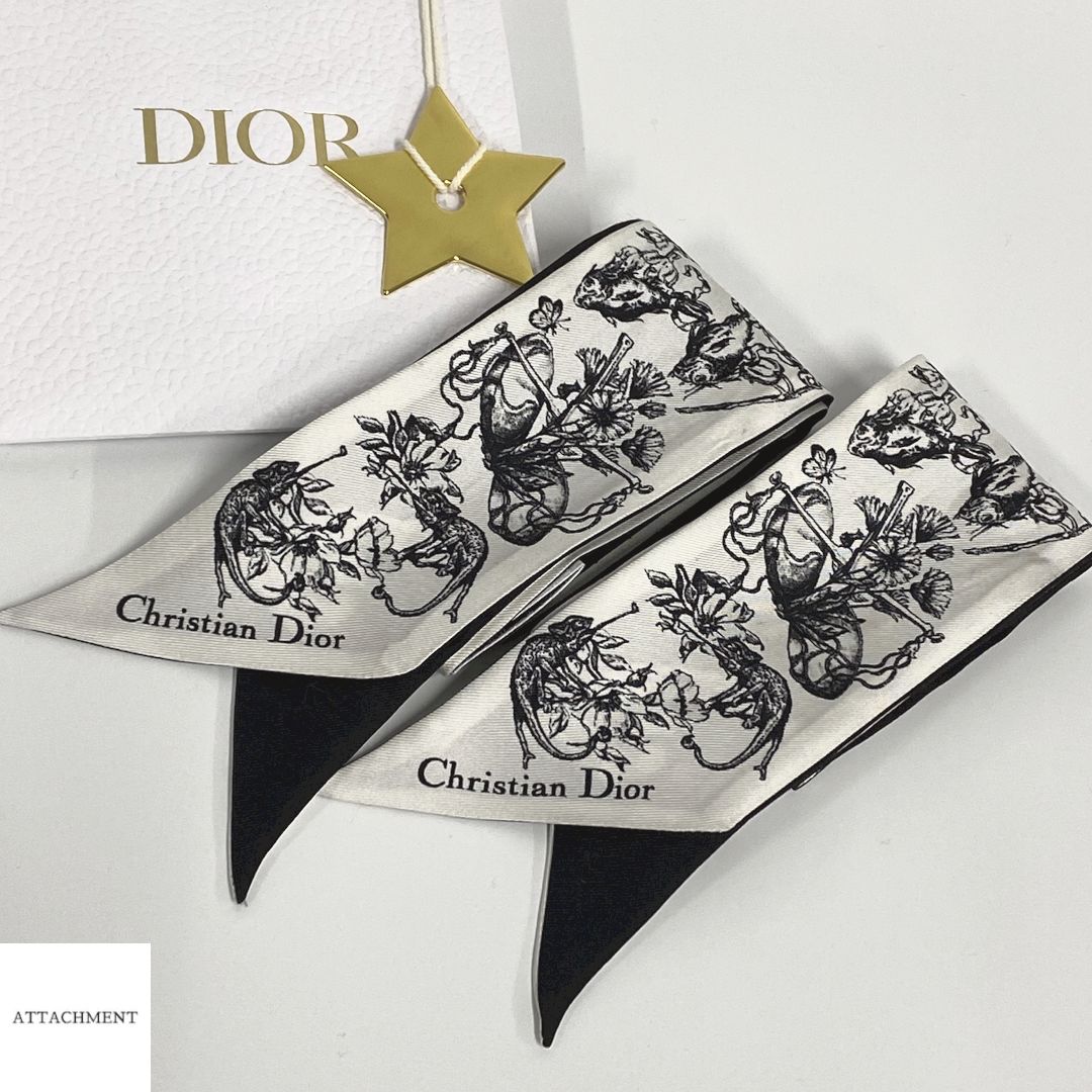 Dior】ディオール ミッツァスカーフ 星座モチーフ ツイリー シルク
