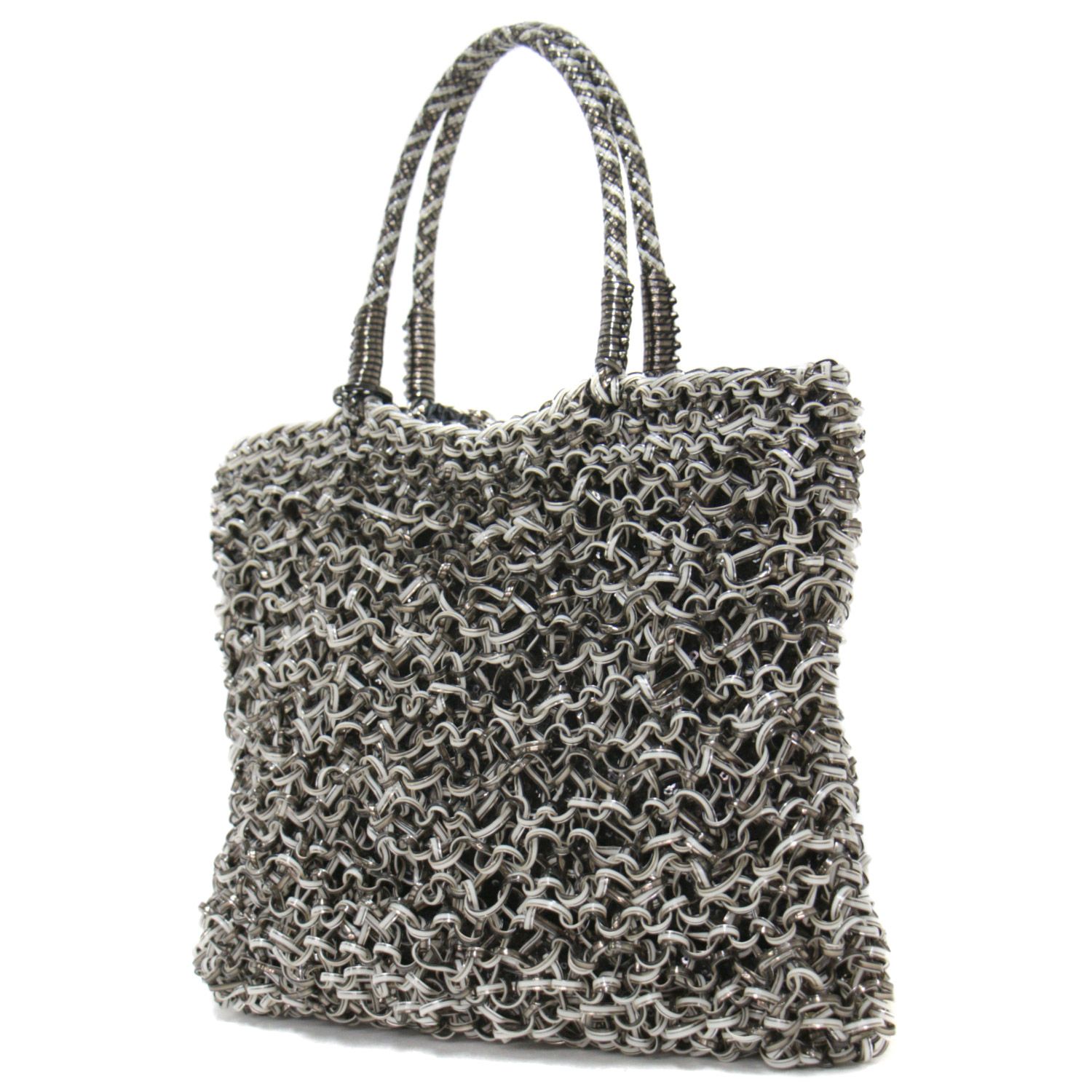 美品　ANTEPRIMA アンテプリマ　ワイヤーバッグ ブラック　トートバッグ ANTEPRIMAワイヤーバッグ ブラック/ホワイト