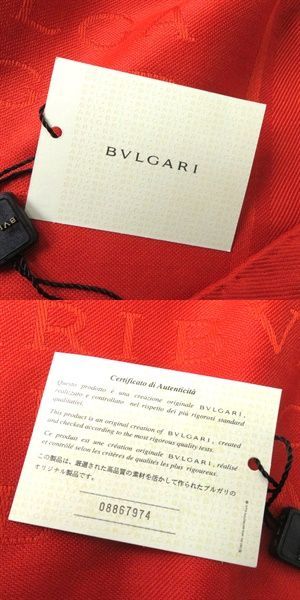 未使用品☆BVLGARI ブルガリ ロゴ総柄 シルク×ウール ロゴマニア