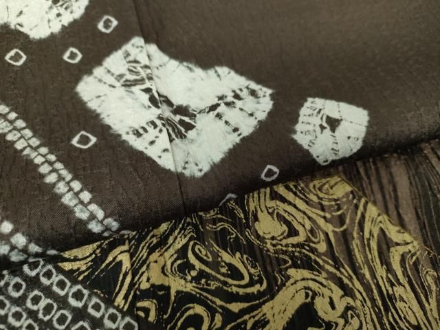 平和屋着物○訪問着 絞り ふくれ織 抽象文様 金彩 正絹 逸品 未使用