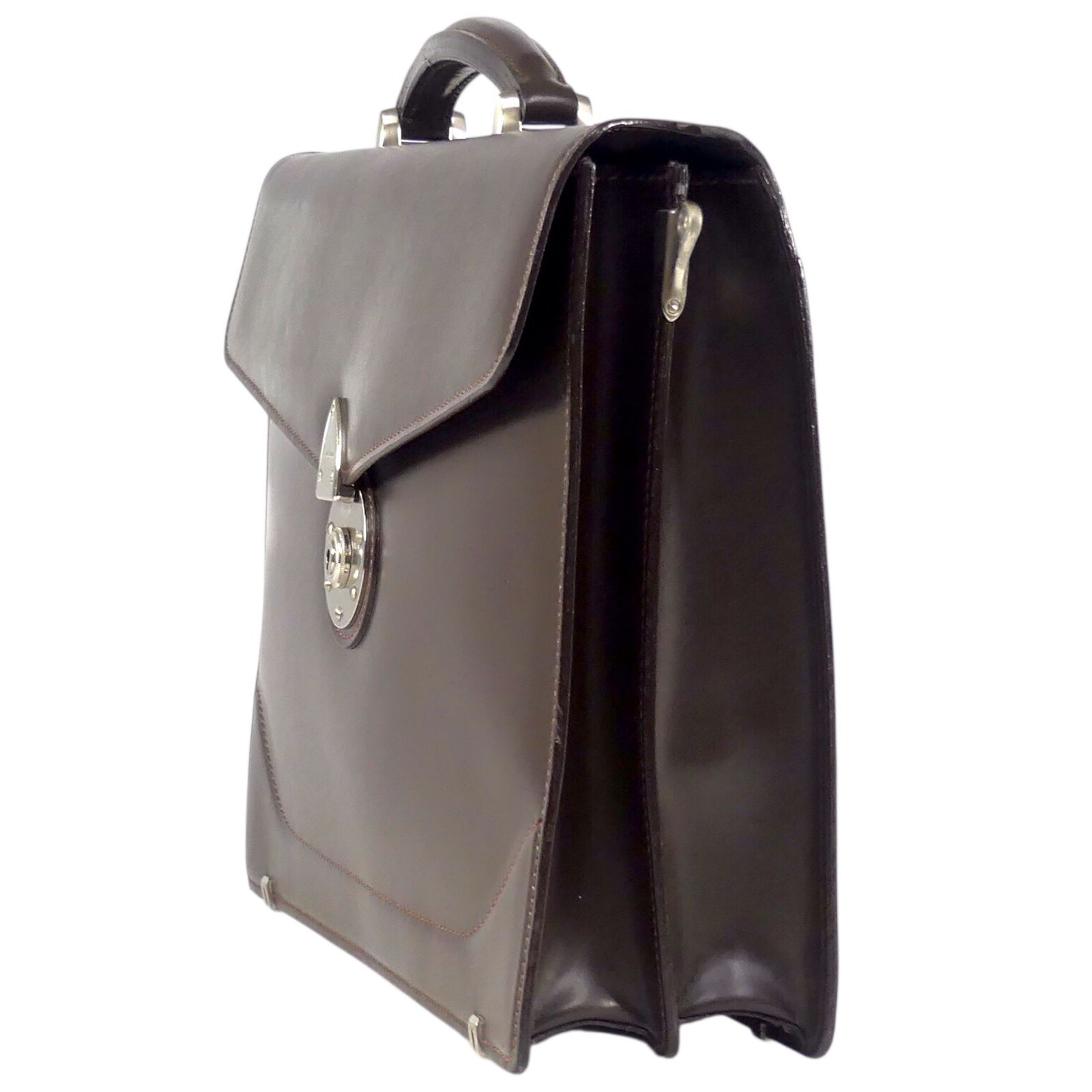 ダークブラウン レザー ビジネスバッグ　aquascutum Aquascutum アクアスキュータム 2way ビジネスバッグ 本革