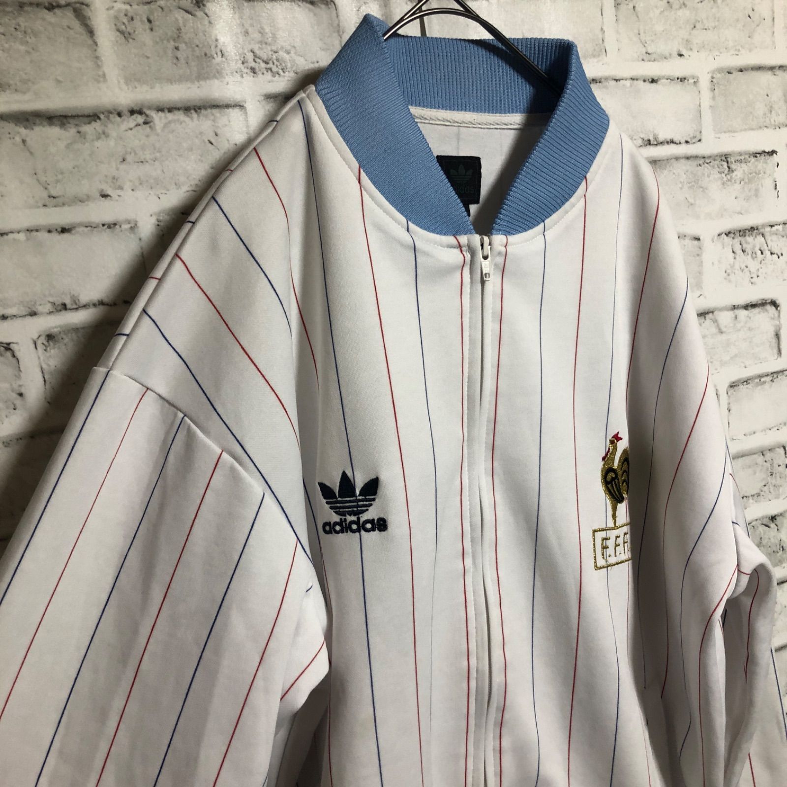 希少サイズ！ヴィンテージフランスアディダス　トラックジャケット 古着 ジャージ 希少XL⭐️adidas トラックジャケット/ジャージ 刺繍トレファイル