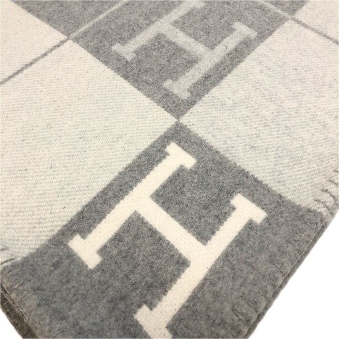 エルメス プレード アヴァロンⅢ ブランケット エクリュ・グリ クレール