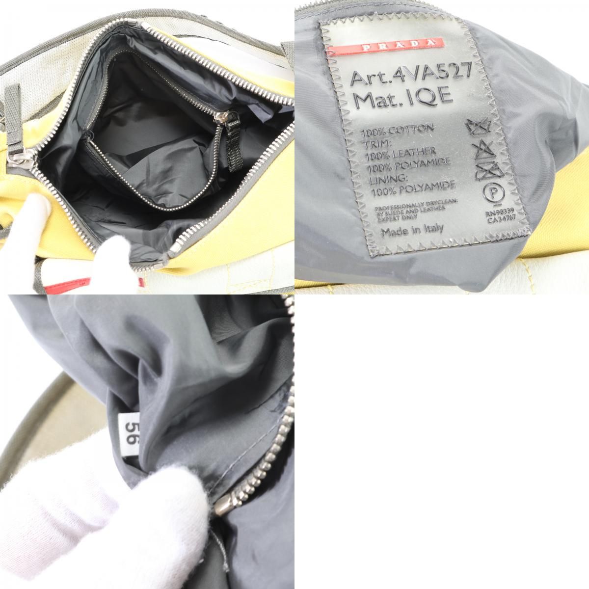 送料無料 極美品 プラダ スポーツ ギャランティ付 4VA527 レザー ナイロン バッグ
