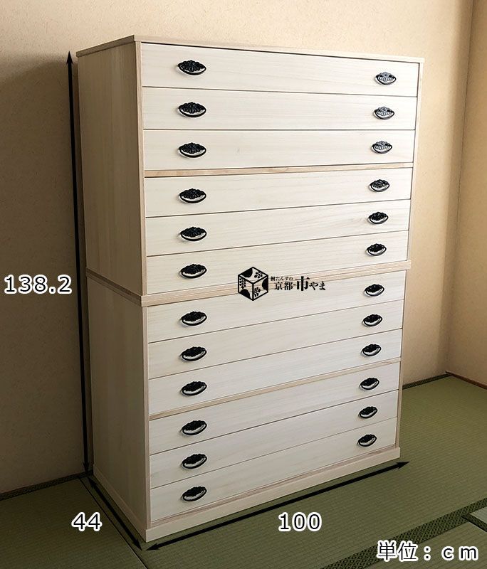 12段桐タンス6段２段重ね 着物収納