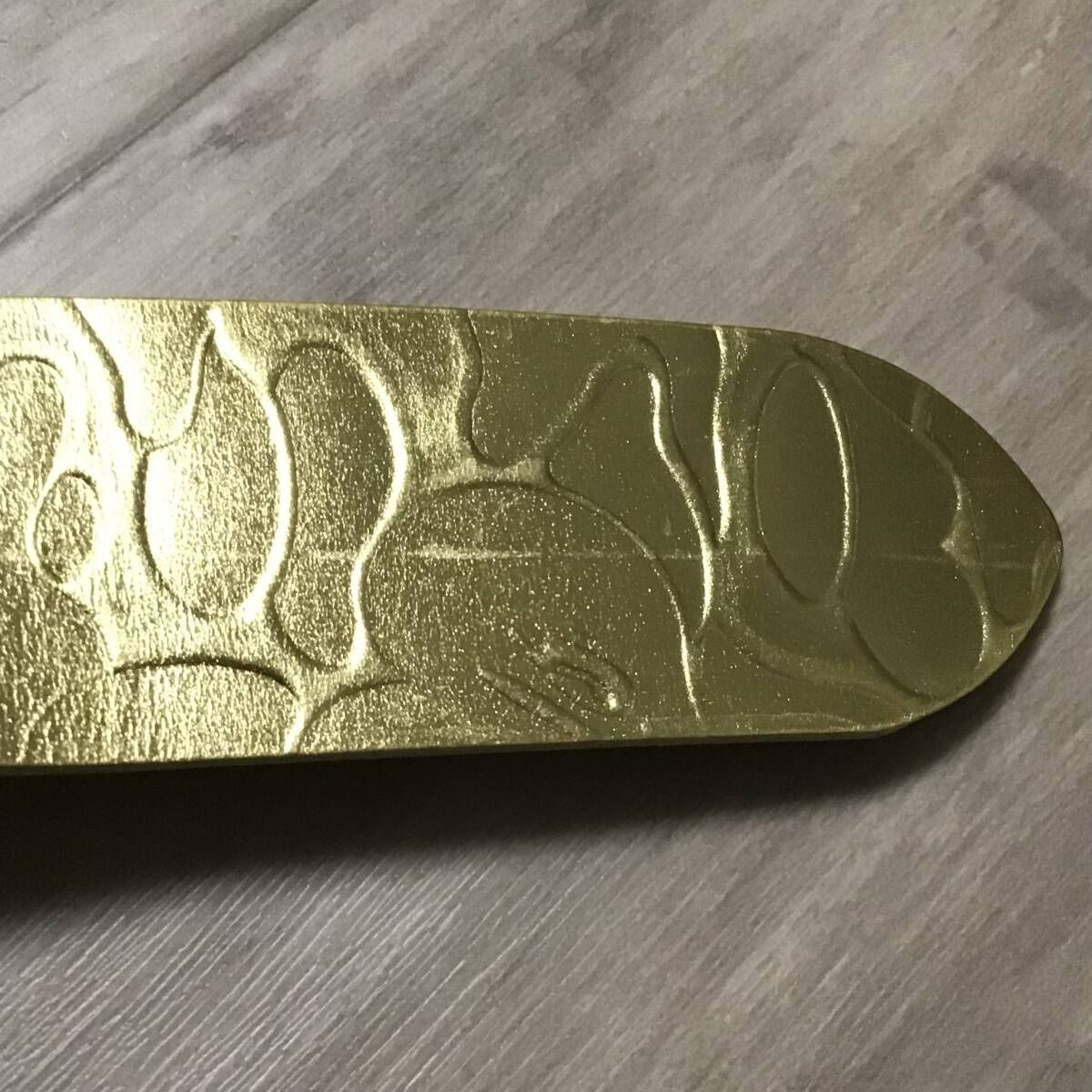 ☆XL☆ BAPE LOGO 型押し ゴールド レザー ベルト a bathing ape Gold