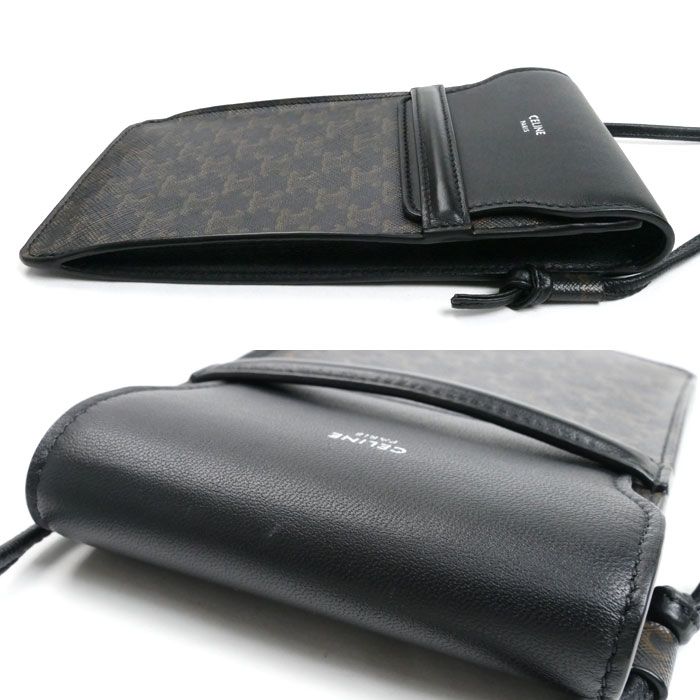 CELINE セリーヌ フラップ付きモバイルポーチ ショルダーバッグ