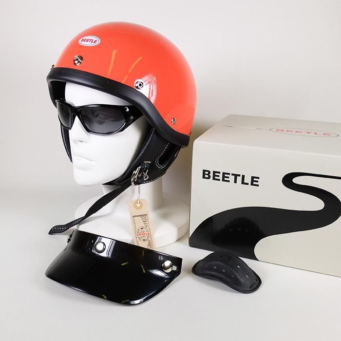 BEETLE|オーシャンビートル|SHORTY4|ショーティ4|アイボリー|ブラック|オレンジ|マルーン|レッド|ビートル|ヘルメット|HALF HELMET|半キャップ