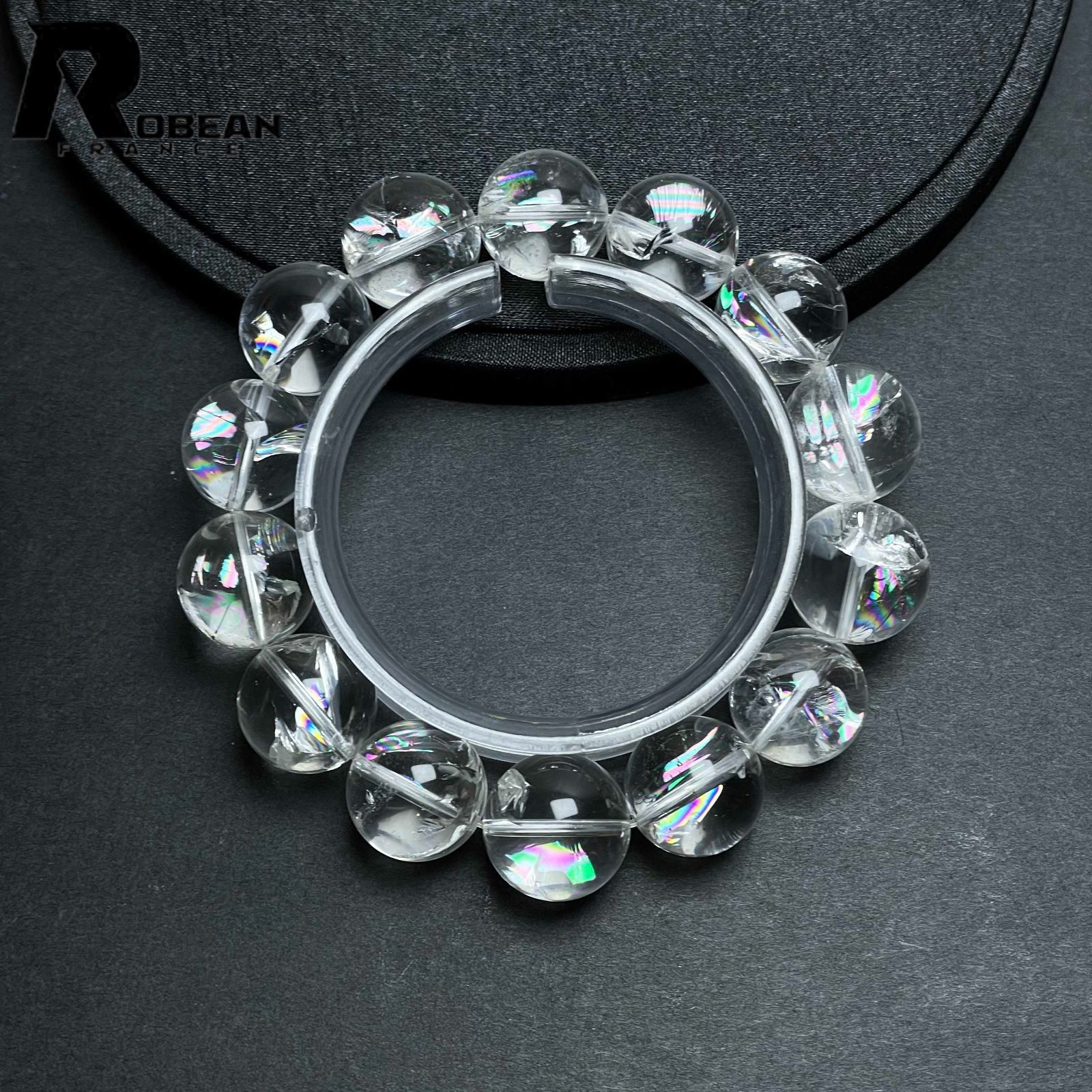 EU製 定価9万円 ROBEAN レインボーアイリスクォーツ パワーストーン ブレスレット アクセサリー 天然石 浄化 プレゼント ギフト 16.2-17.1mm M0422018