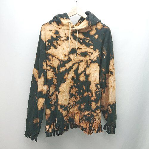 SKOLOCT 模様 カジュアル 厚手 秋冬 長袖 パーカーフード サイズ2XL ブラック/オレンジ メンズ E 【1309250007159】