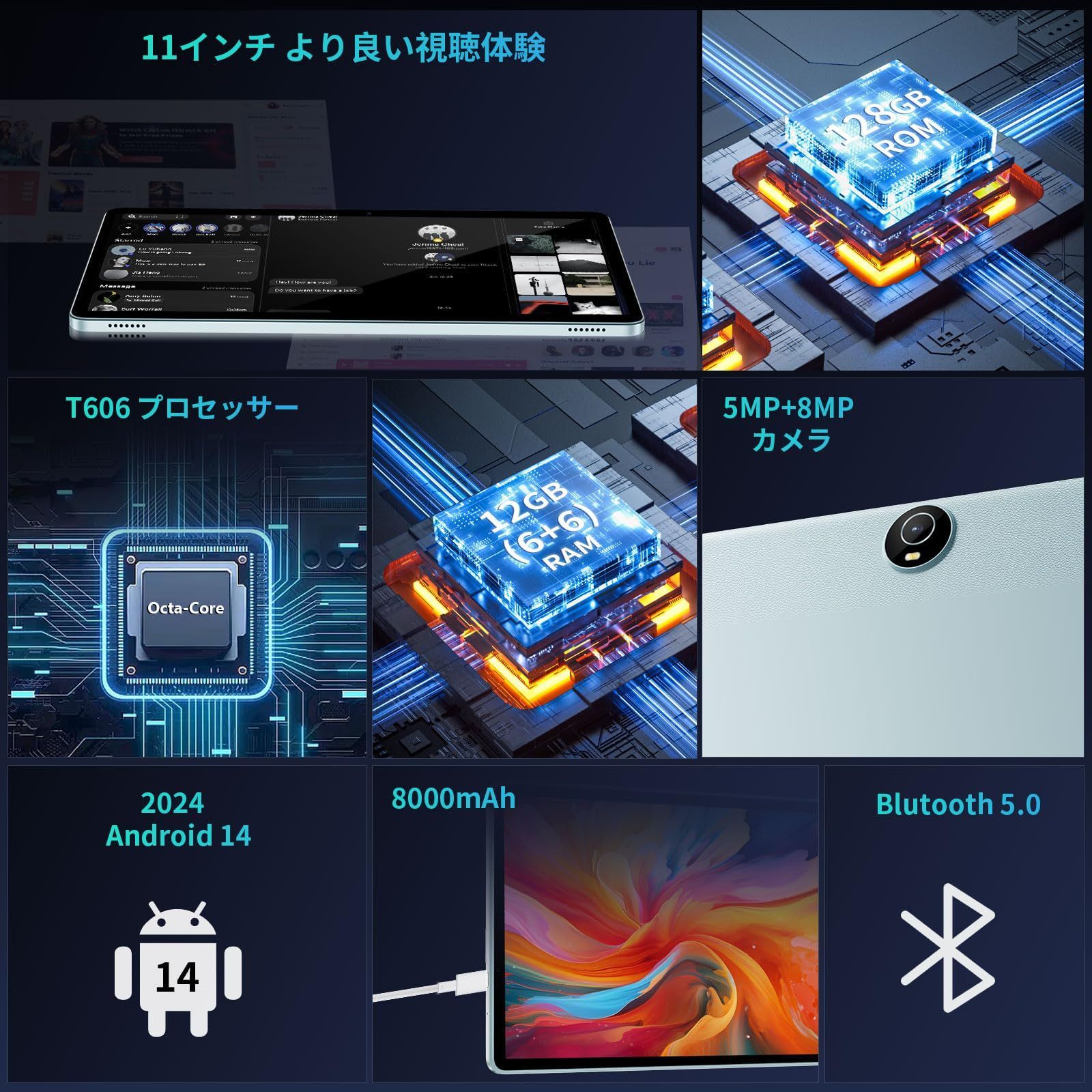 Android 14 タブレット新登場】タブレット 11インチ Wi-Fiモデル C5