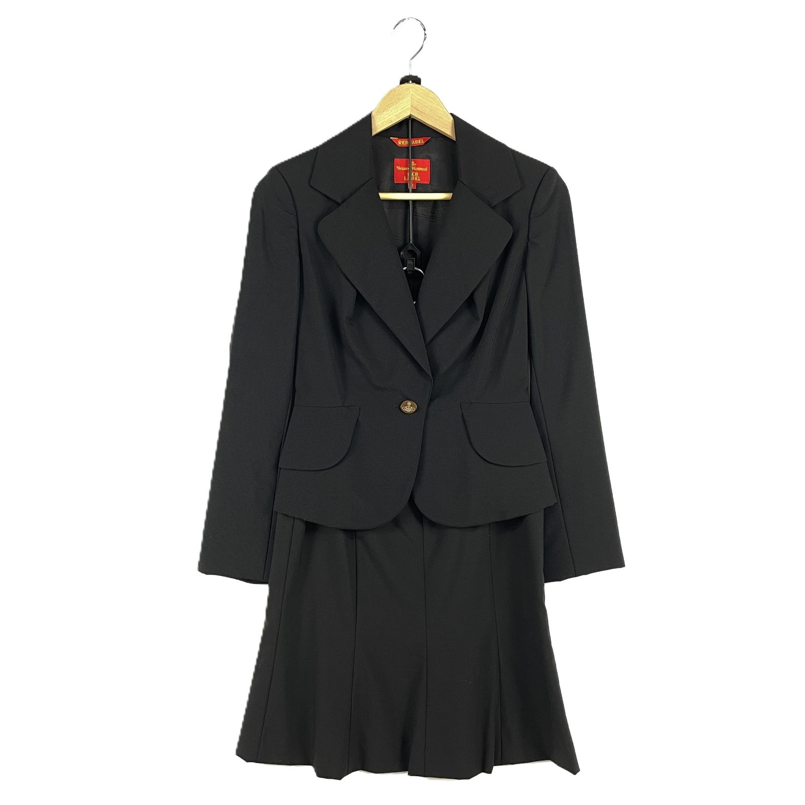 Vivienne Westwood Red Label ヴィヴィアンウエストウッド レッドレーベル 6116M セットアップスーツ 1Bジャケット スカート サイズ2 日本製 ブラック