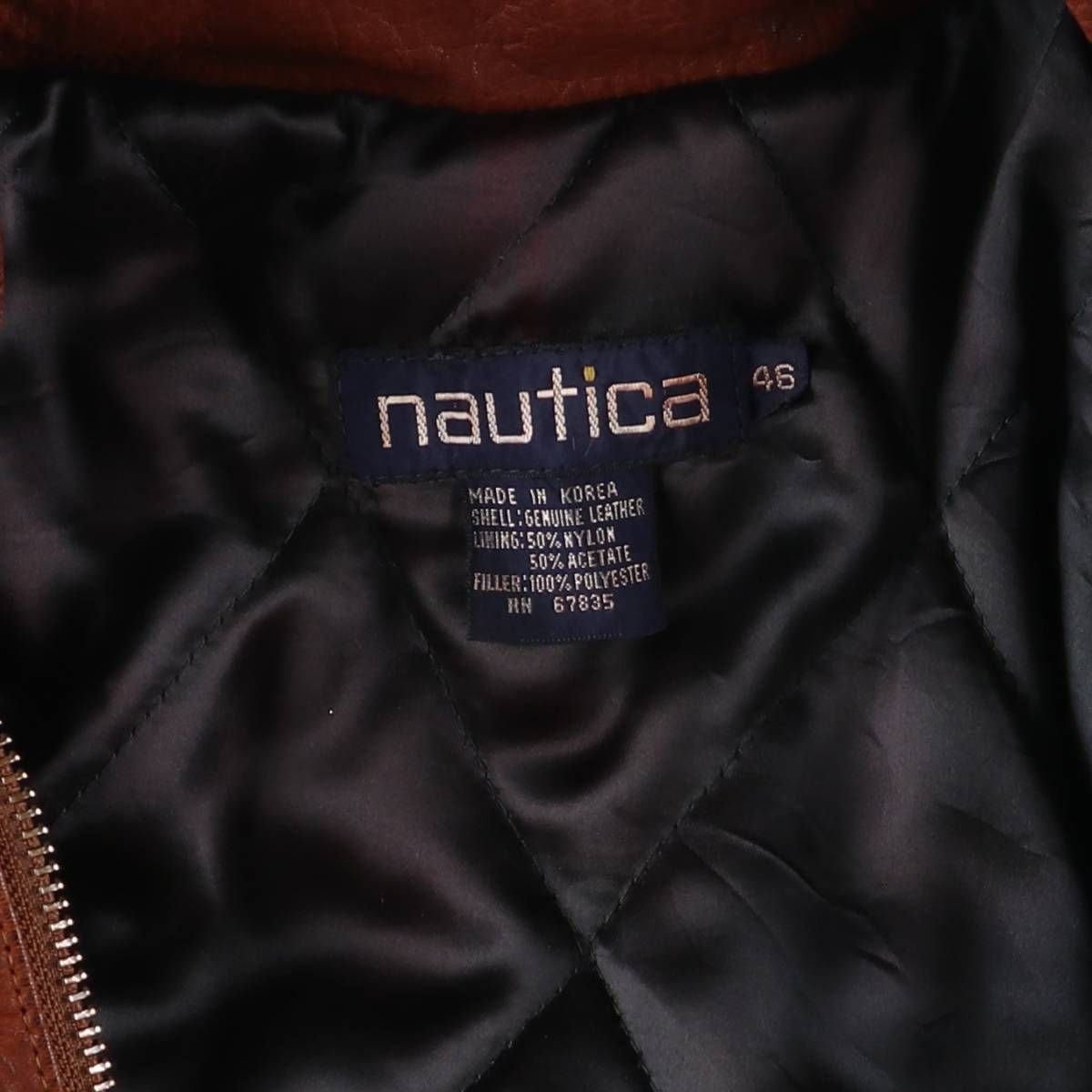 古着 90年代 ノーティカ NAUTICA 中綿入り レザーブルゾンタイプ  