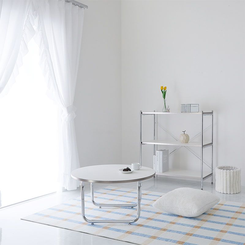 ローテーブル 丸テーブル 韓国インテリア テーブル ラウンドテーブル センターテーブル 白 ホワイト 丸型 円形 ラウンド おしゃれ 収納付き 棚付き かわいい 子供部屋 リビングテーブル シンプル カフェ