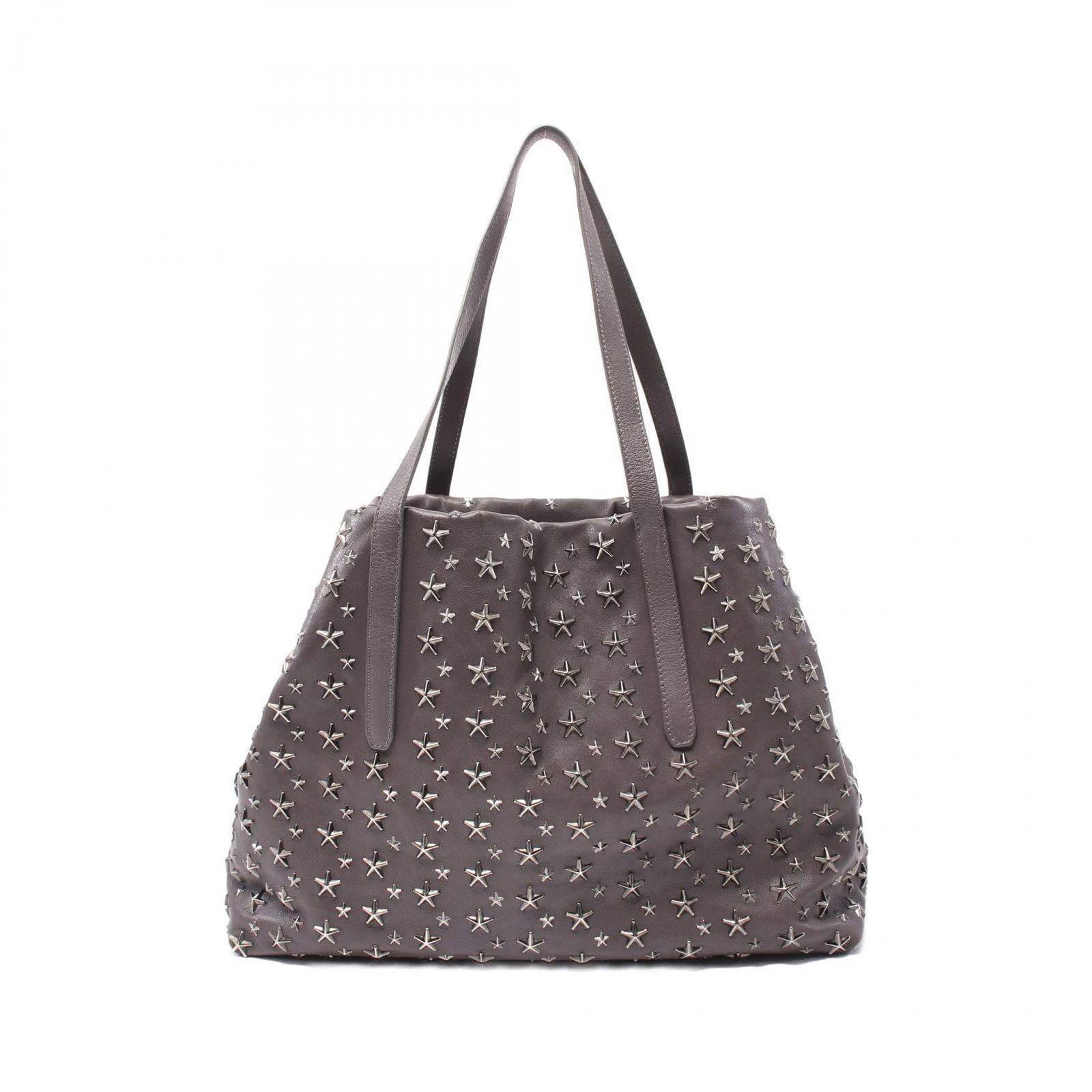 ジミーチュウ JIMMY CHOO トートバッグ グレー レザー トートバッグ レディース Used B