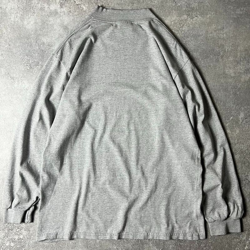 90s USA製 NIKE ワンポイント スウォッシュ 刺繍 モックネック 長袖 T 