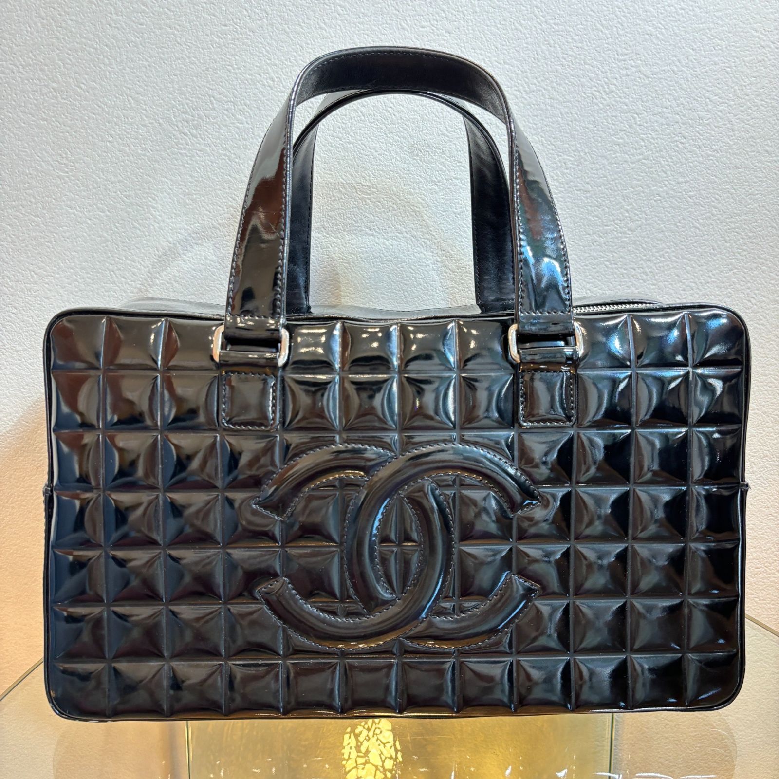 [希少]CHANEL チョコバー エナメル　長財布 CHANEL チョコバーエナメル長財布激レア