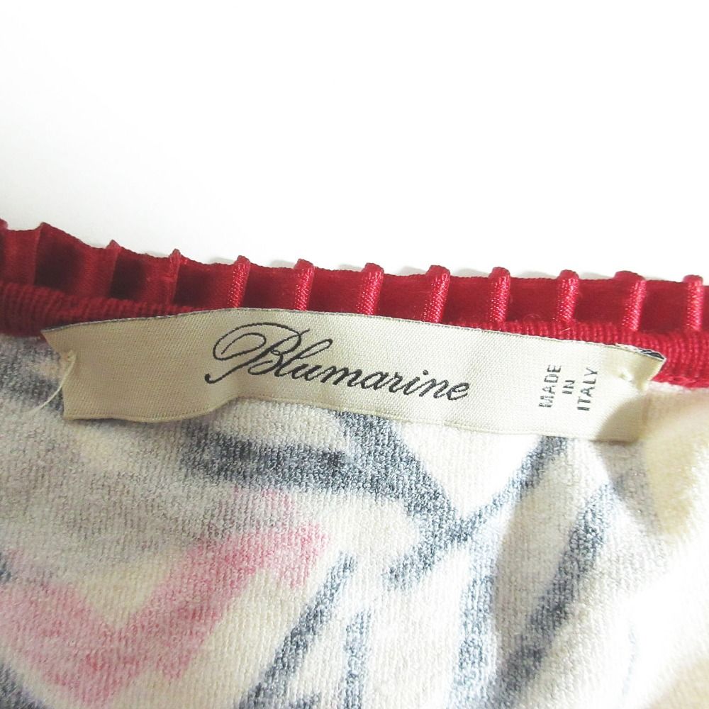 良品 Blumarine ブルマリン 総柄 ビジュー付き カーディガン