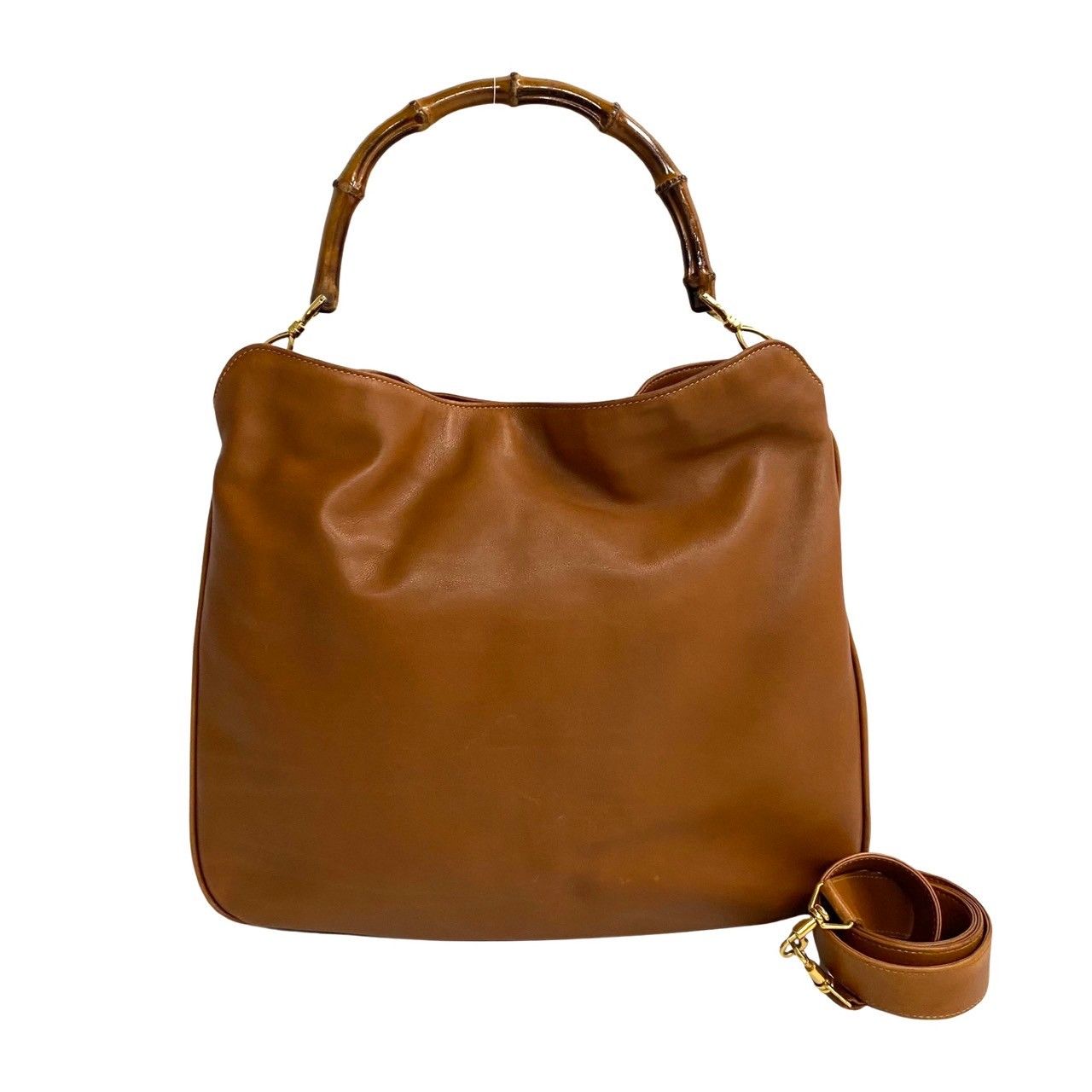 美品 GUCCI オールドグッチ バンブー ハンドバッグ レザー ブラウン GUCCI グッチ バンブー リュックサック リュック オールドグッチ