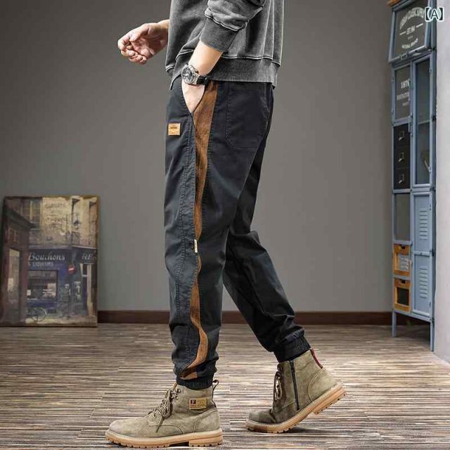 【有名ブランド大集合】 XL メンズ ファッション 服 オシャレ シンプル 大 かっこいい 大きいサイズ ストリート 紳士服 秋 ファッション アメリカン レトロ アウトドア カジュアル パンツ ズボン ロング