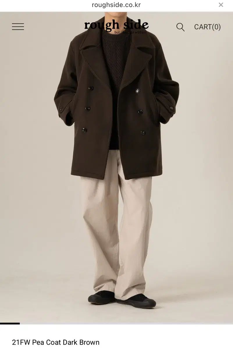 ROUGH SIDE ピーコート ダークブラウン 3