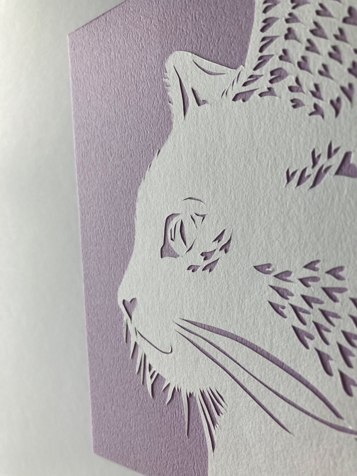 切り絵 【横顔シリーズ〜猫〜】「落ち着く場所はあなたのもと