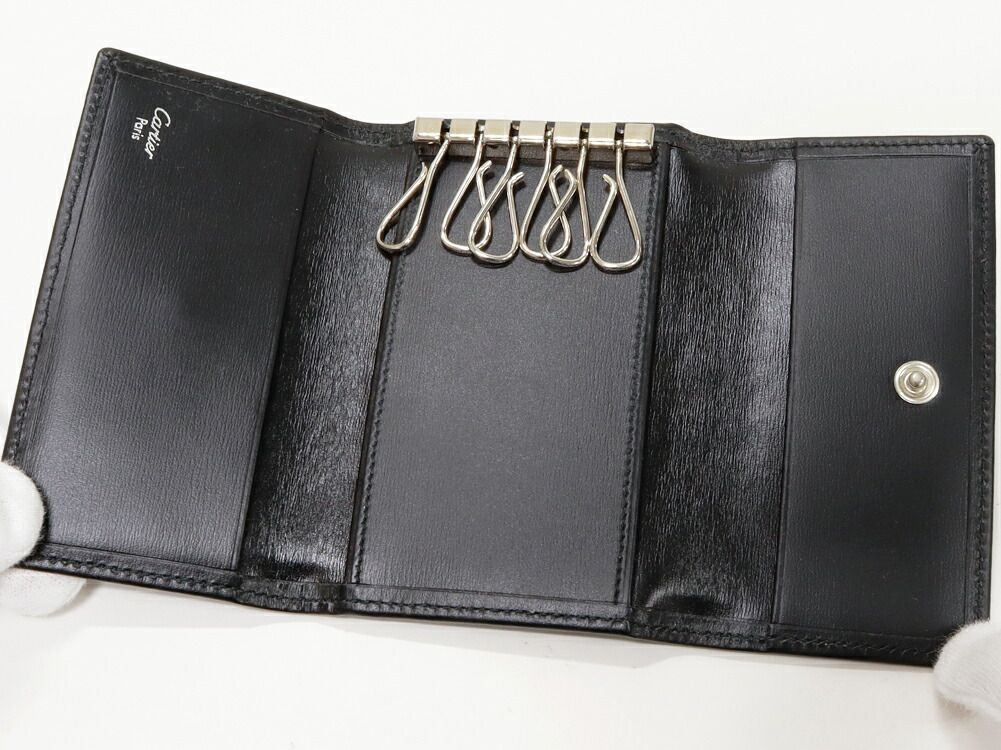 Cartier 6連キーケース 黒 カルティエ 6連キーケース パシャ カーフ 黒