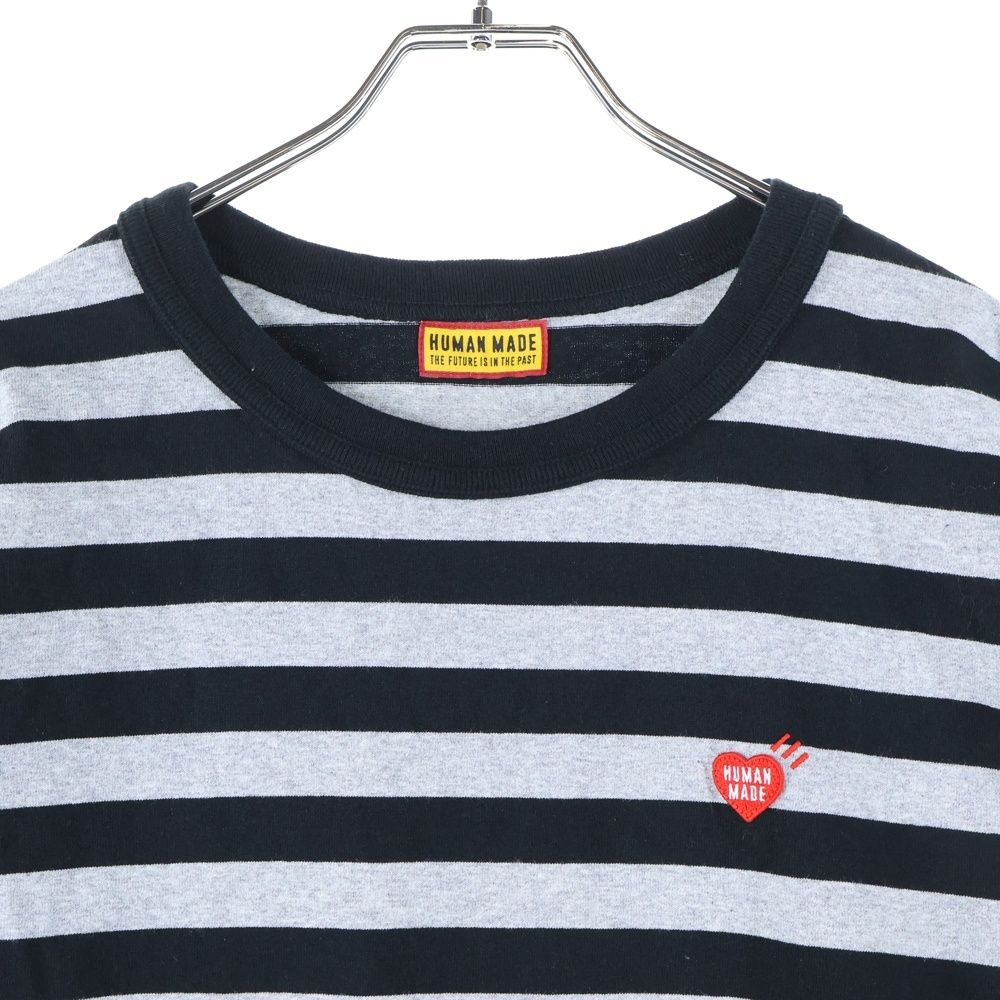 HUMAN MADE (ヒューマンメイド) ハート ワッペンロゴ ボーダー 長袖