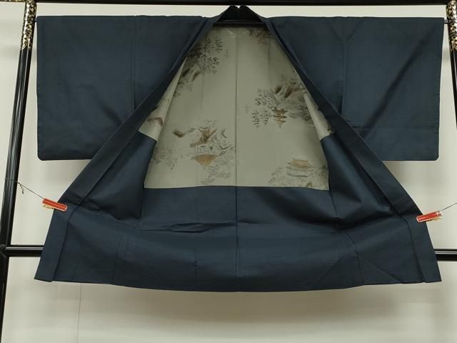 平和屋着物#男性 長羽織 紬地 100亀甲 吉祥文 正絹 CAAT5749id