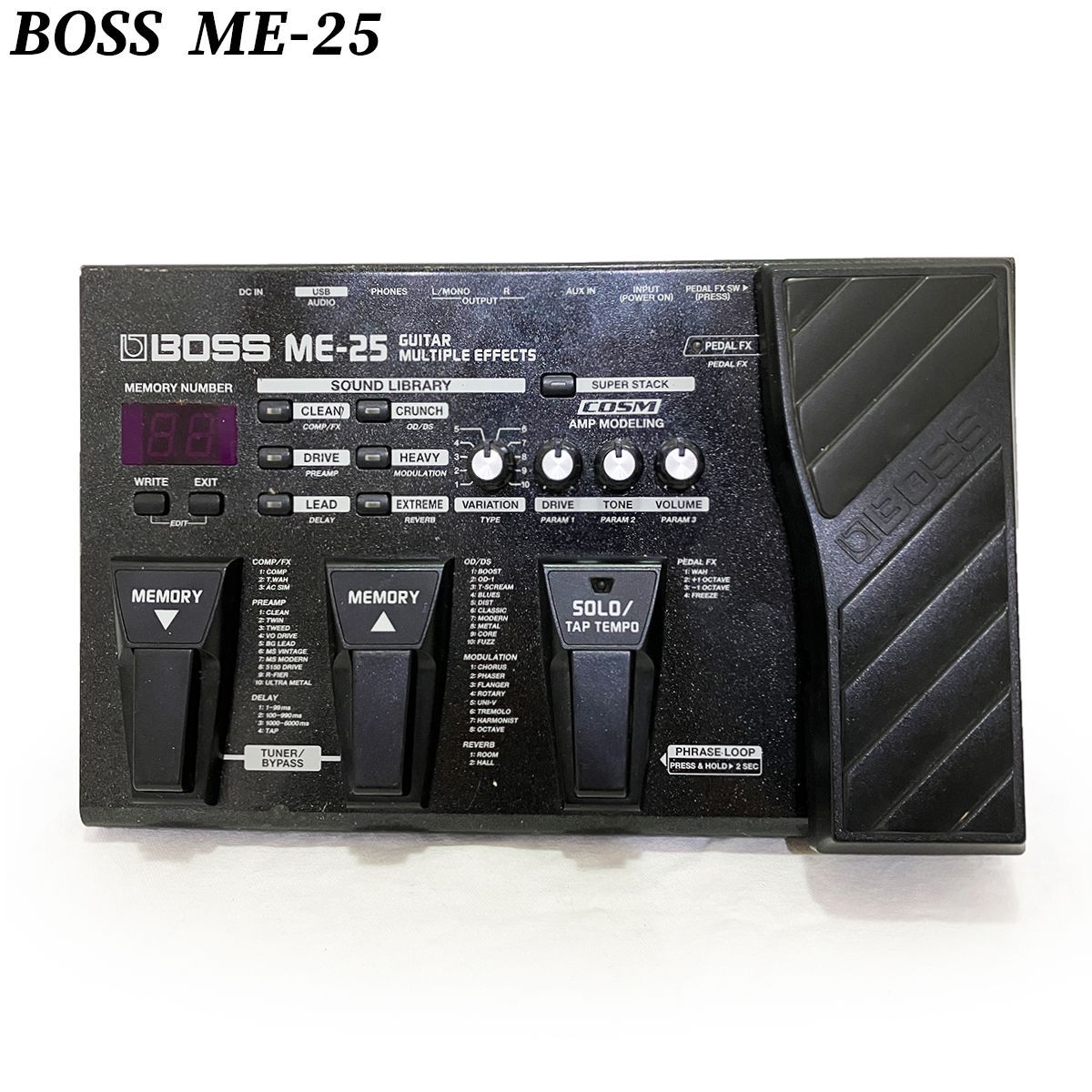 クーポン ギター エフェクター ボス マルチ エフェクター BOSS ME-25 楽器 機材 正規品 完動品 動作 ブランド 匿名配送