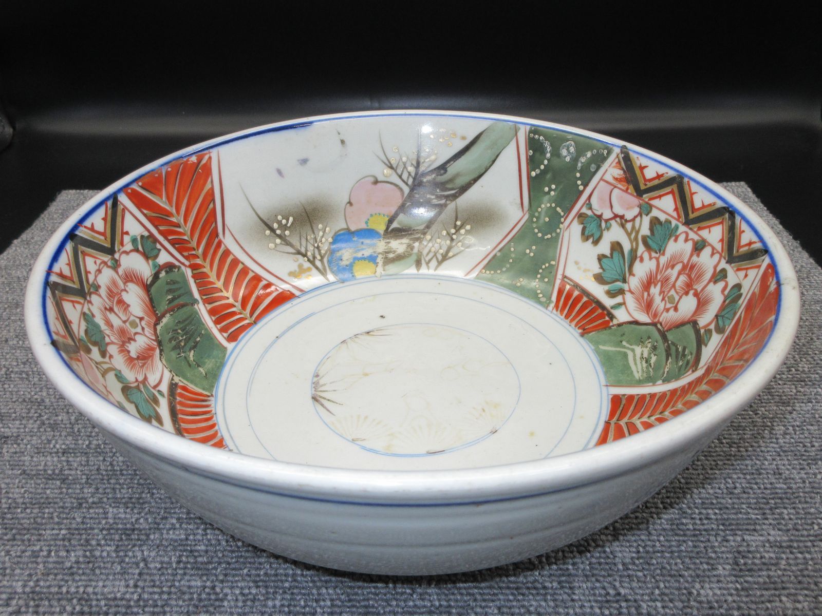 古伊万里 色絵金彩 八角鉢 花鳥図 富貴長春 江戸期 古伊万里 色絵金彩