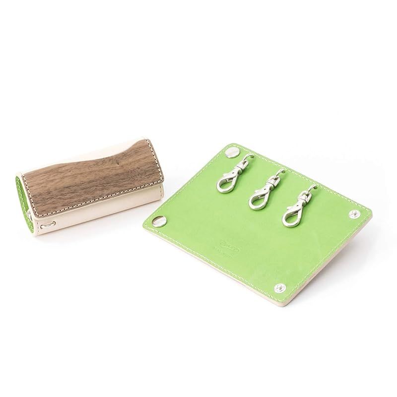 【新着商品】[VARCO REAL WOOD] Key cover キーケース キーカバー メンズ レディース 本革 レザー 日本製 ナチュラル/ライム
