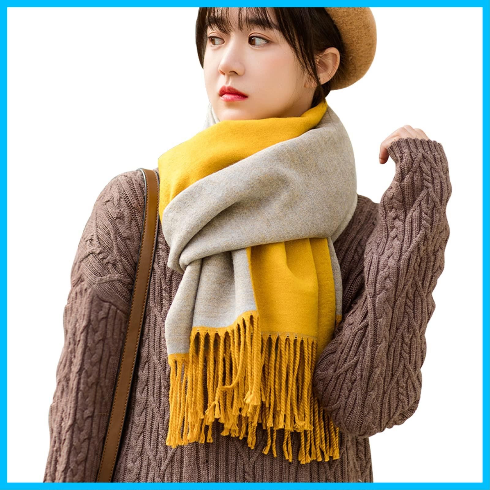 【新着商品】厚手 冷房対策 大判 ストール リバーシブル レディース マフラー フリンジ [MgDa]