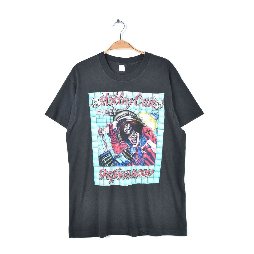 80s モトリークルー DR. FEELGOOD ヴィンテージTシャツ　MOTLEY CRUE ロックTシャツ バンドTシャツ サイズL相当 古着 @AAB1430