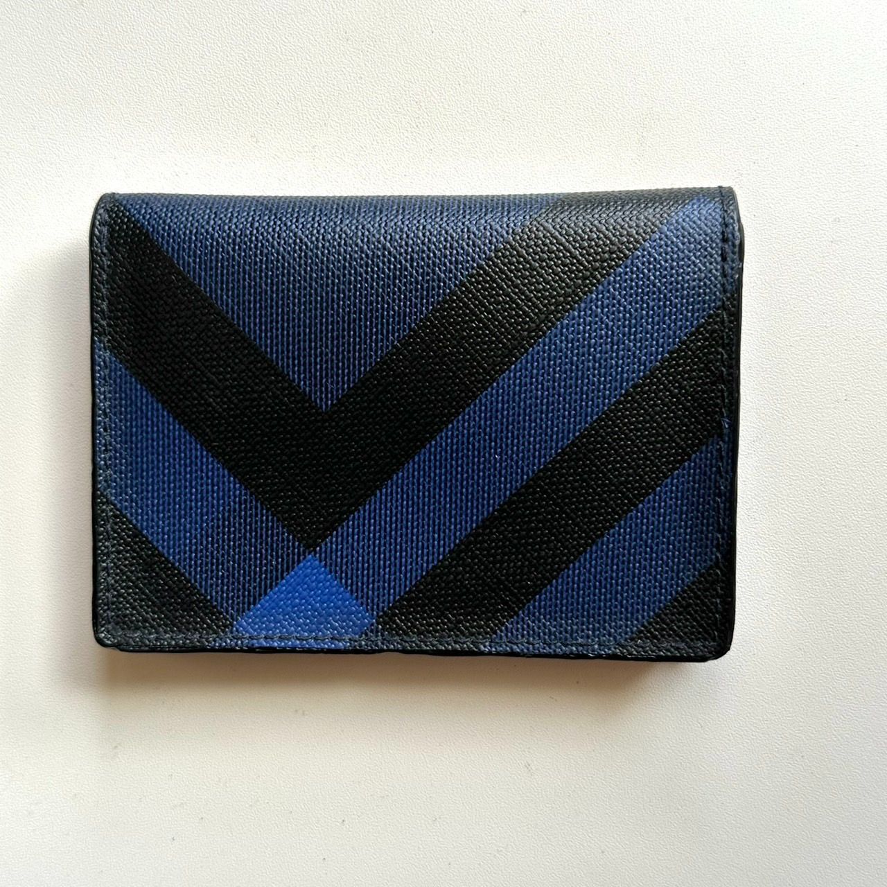 バーバリー BURBERRY 名刺入れ シャドーチェック ブルー