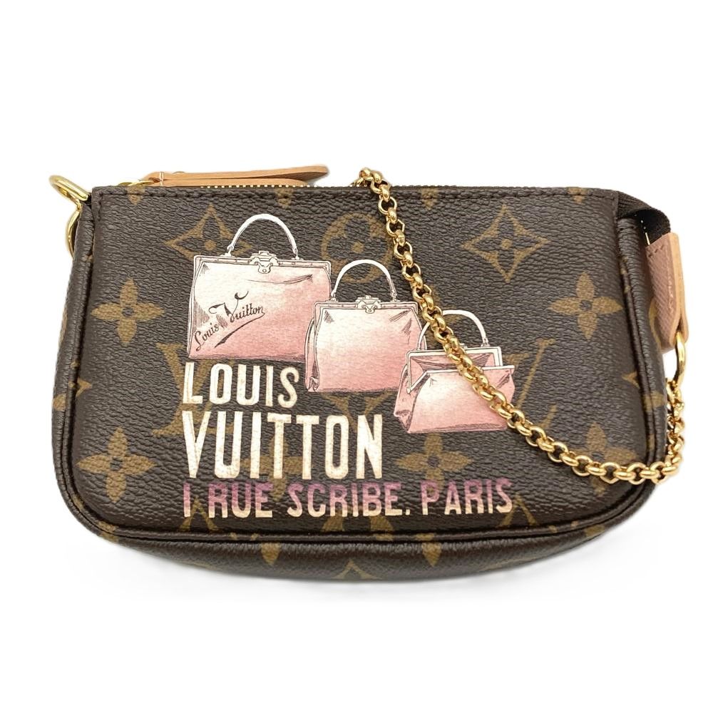 ルイヴィトン LOUIS VUITTON ミニ ポシェット アクセソワール アクセサリーポーチ モノグラム キャンバス M60245 DU2160 プリント