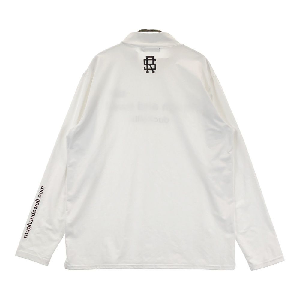 サイズ：XL ROUGH&amp;SWELL ラフアンドスウェル  ハイネック 長袖Tシャツ  ホワイト系 [240101490349] ゴルフウェア メンズ ストスト サイズ：XL ROUGH&SWELL ラフアンドスウェル ハイネック 長袖T