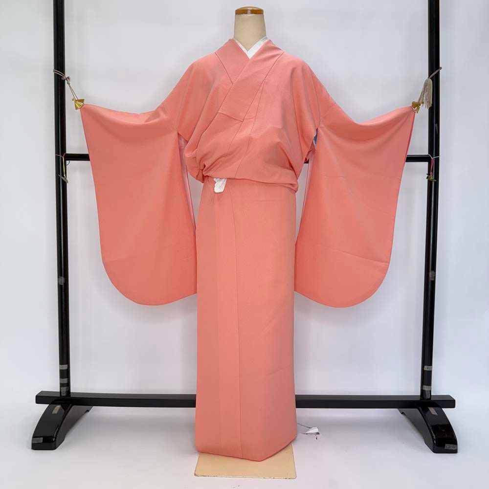 二尺袖 単品 卒業式着物 ピンク 裄67.5cm Lサイズ 袴用着物 化繊 4685