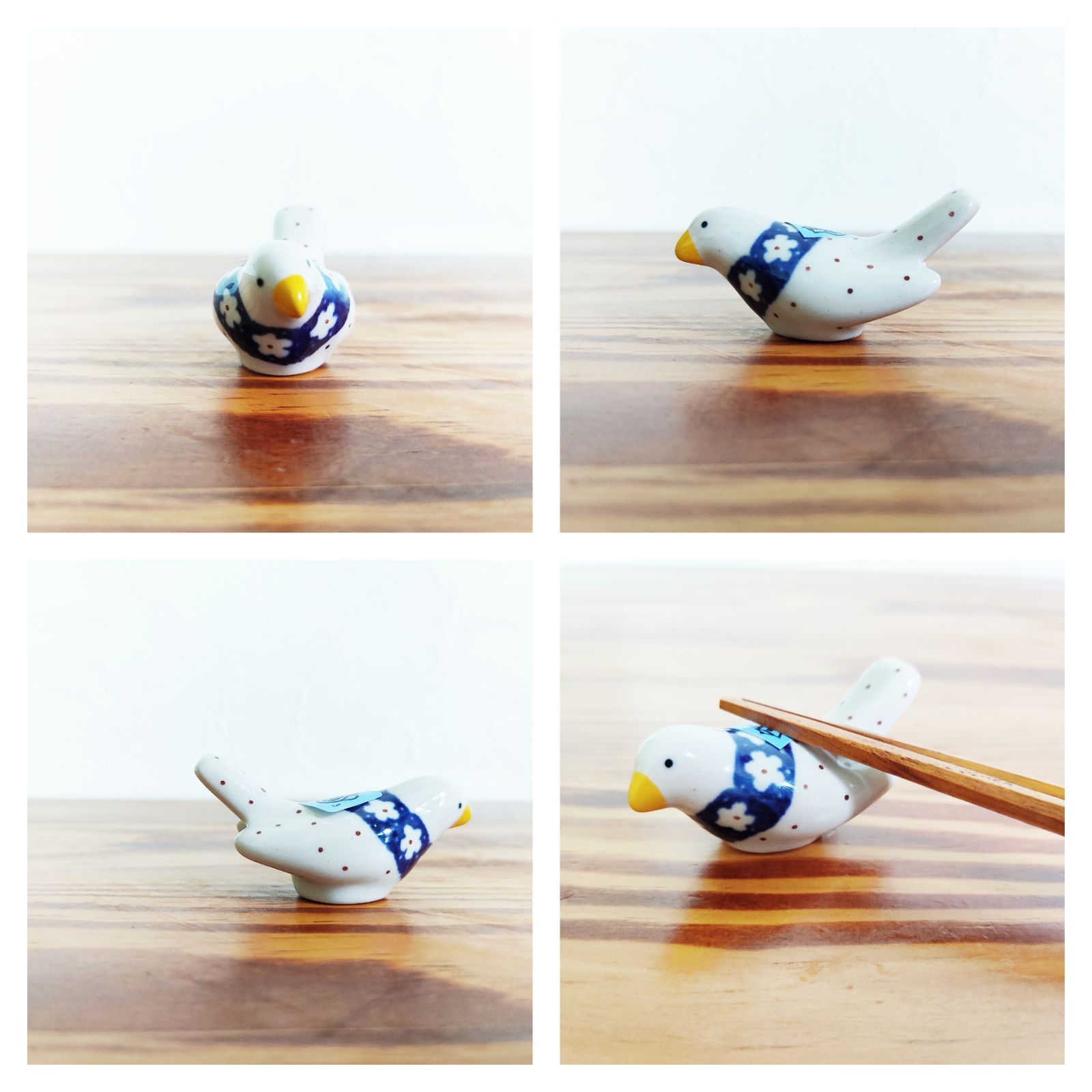 ポーリッシュポタリー　小鳥　箸置き　4種セット　ツェラミカアルティスティチナ