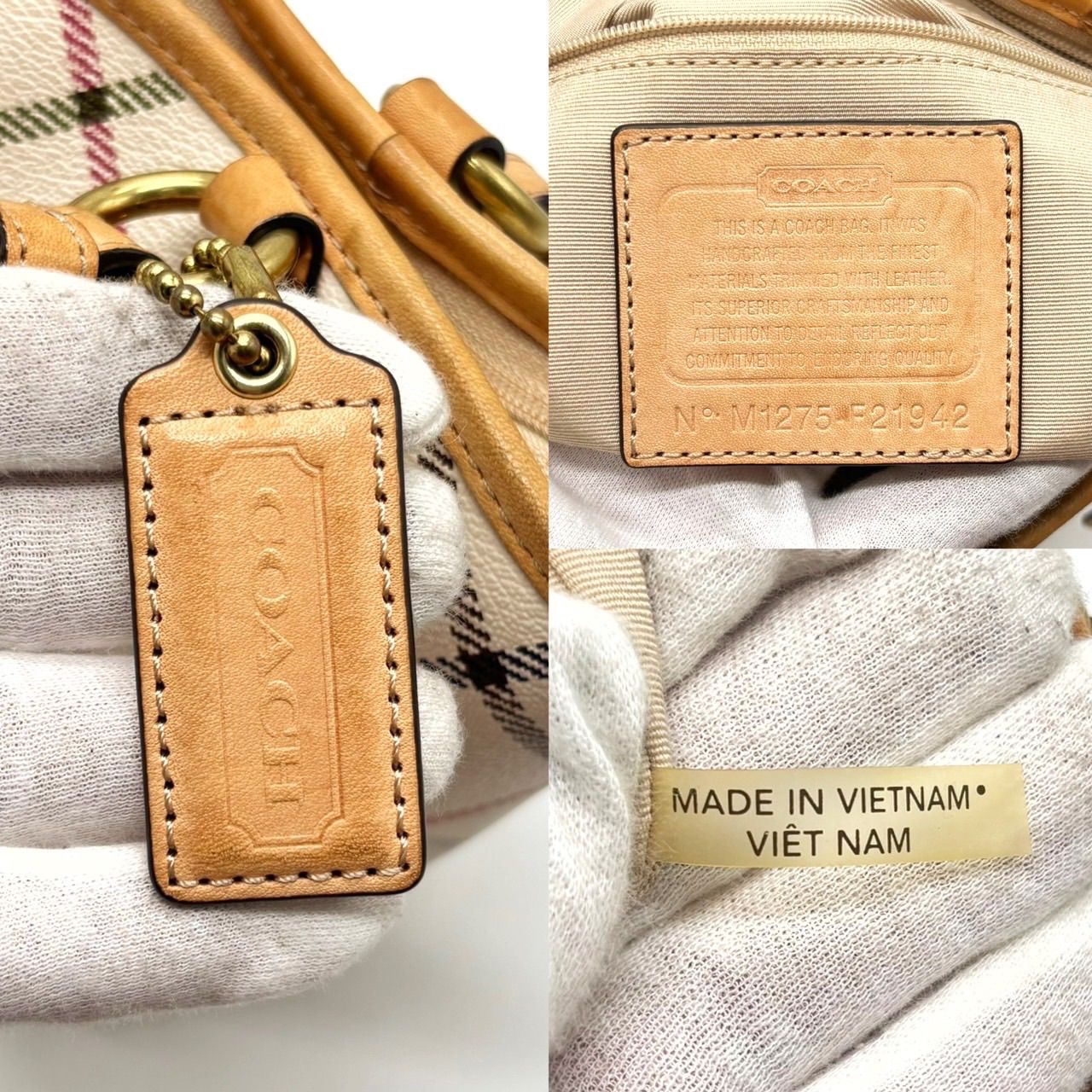 ✨良品✨ COACH コーチ トートバッグ ハンドバッグ バケツ型 チェック