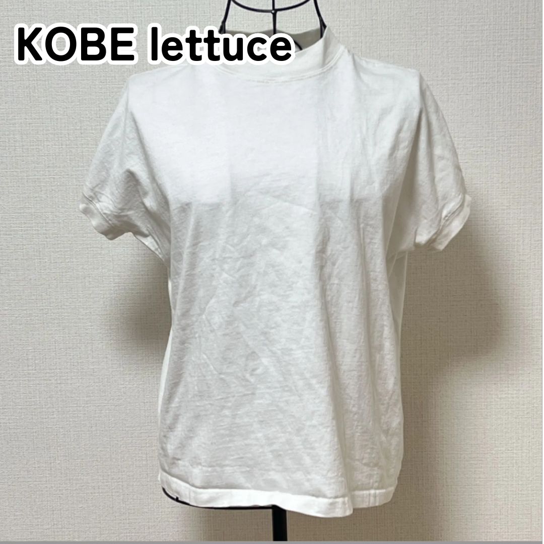 KOBE lettuce 神戸レタス M ホワイト モックネック 半袖カットソー