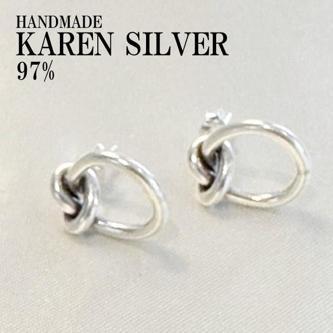 60 シルバーピアス カレンシルバー カレン族 ハンドメイド エスニック 