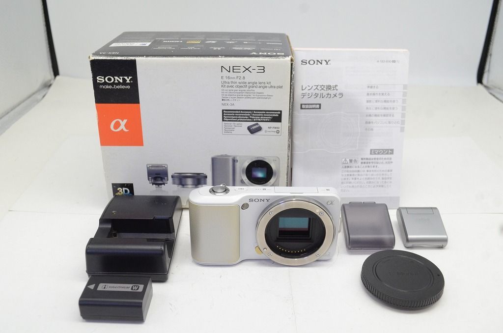 カメラ 良品 SONY ソニー NEX-3 ボディ ミラーレス一眼カメラ ホワイト
