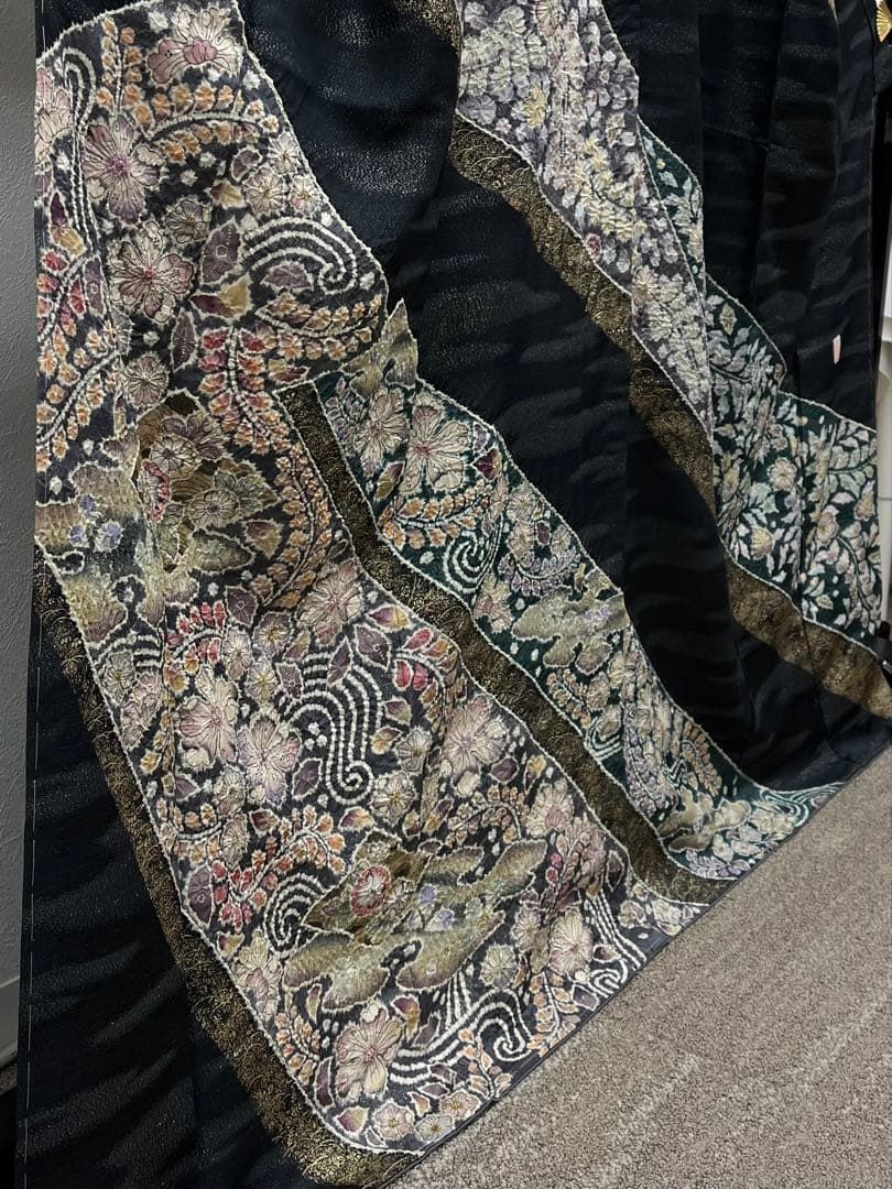 桐屋 翠山工房 落款入 辻ヶ花 訪問着 金通し 金彩 絞り染 正絹 躾糸付き 桐屋 翠山工房 辻ヶ花 訪問着 落款入 銀通し 絞り 金彩 正絹 躾糸付き